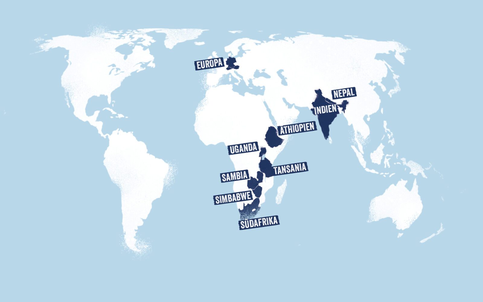 Karte Projektgebiete Wasser Werde Fördermitglied und setz dich in diesen Ländern für Trinkwasser ein.